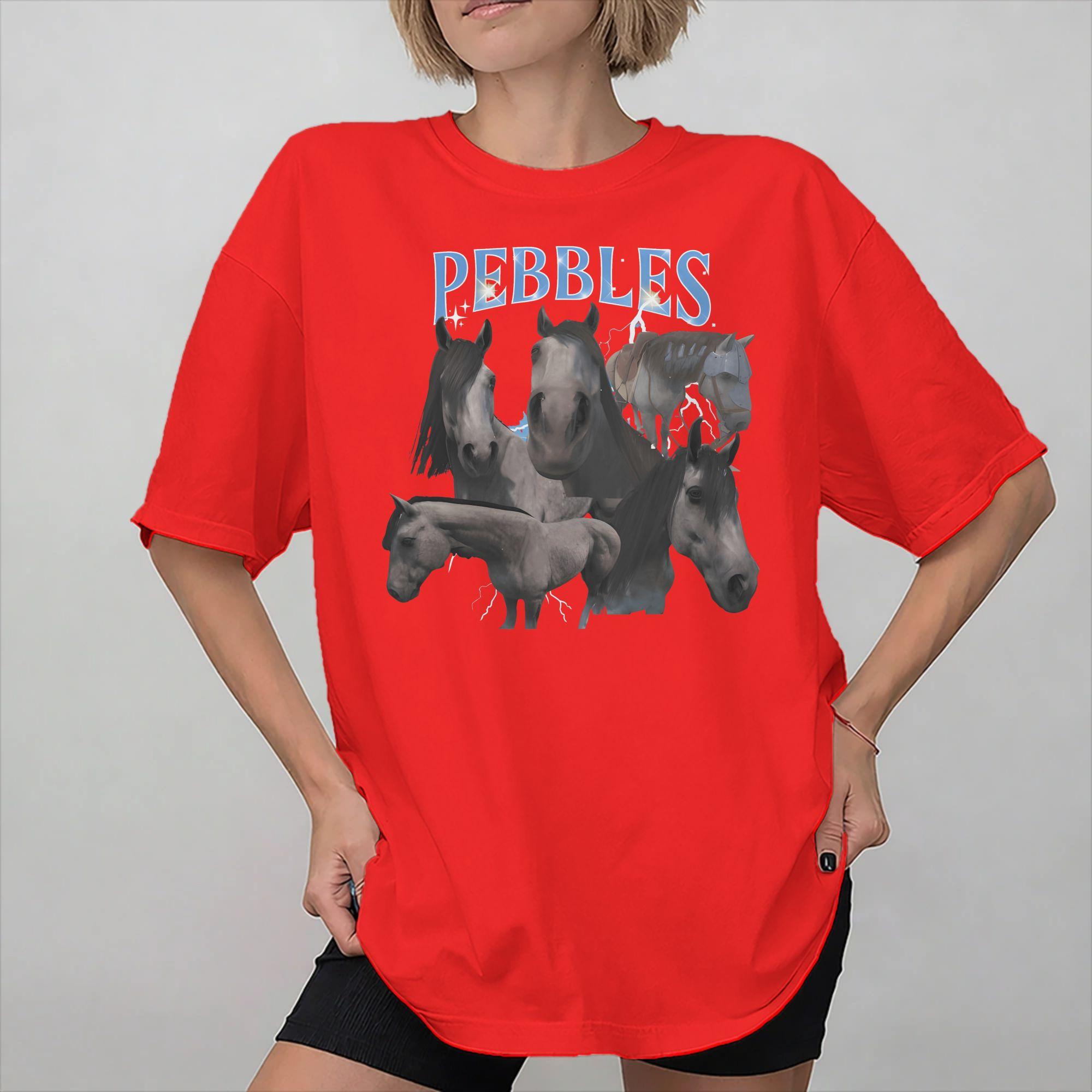 

Printed Pebbles Horse Kingdom Come Deliverances kcd T Shirt For Unisex Cotton Tee Shirt Short Sleeve Clothes S