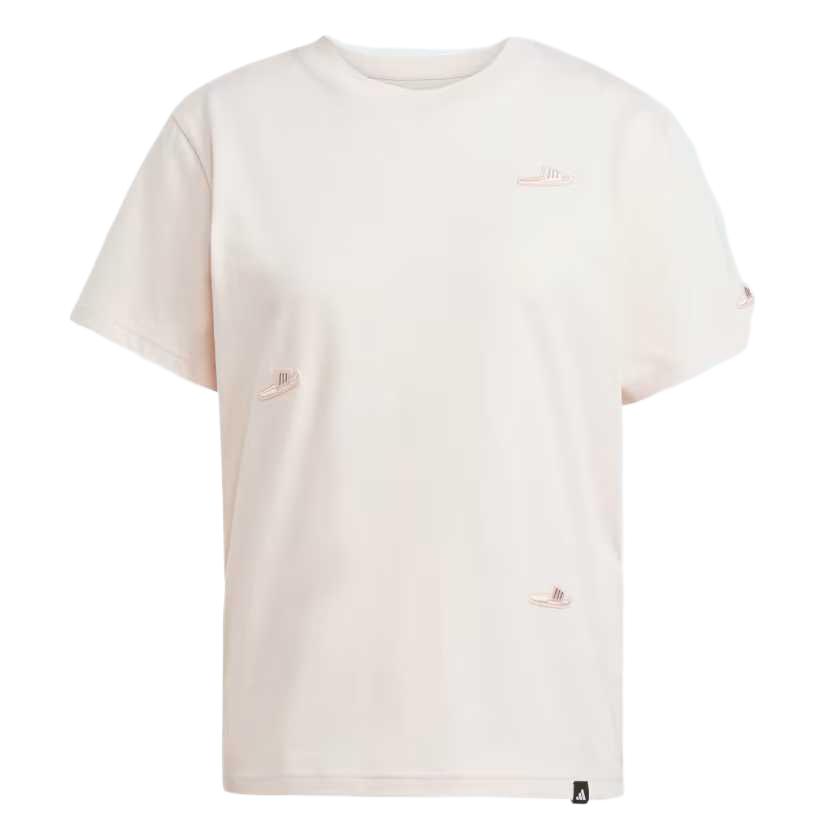 Adidas Sportswear Lounge Slide Quick Dry Sweat Absorbent Comfortable Soft Regular T-Shirt Women Tops Magical-Quartz JN8270