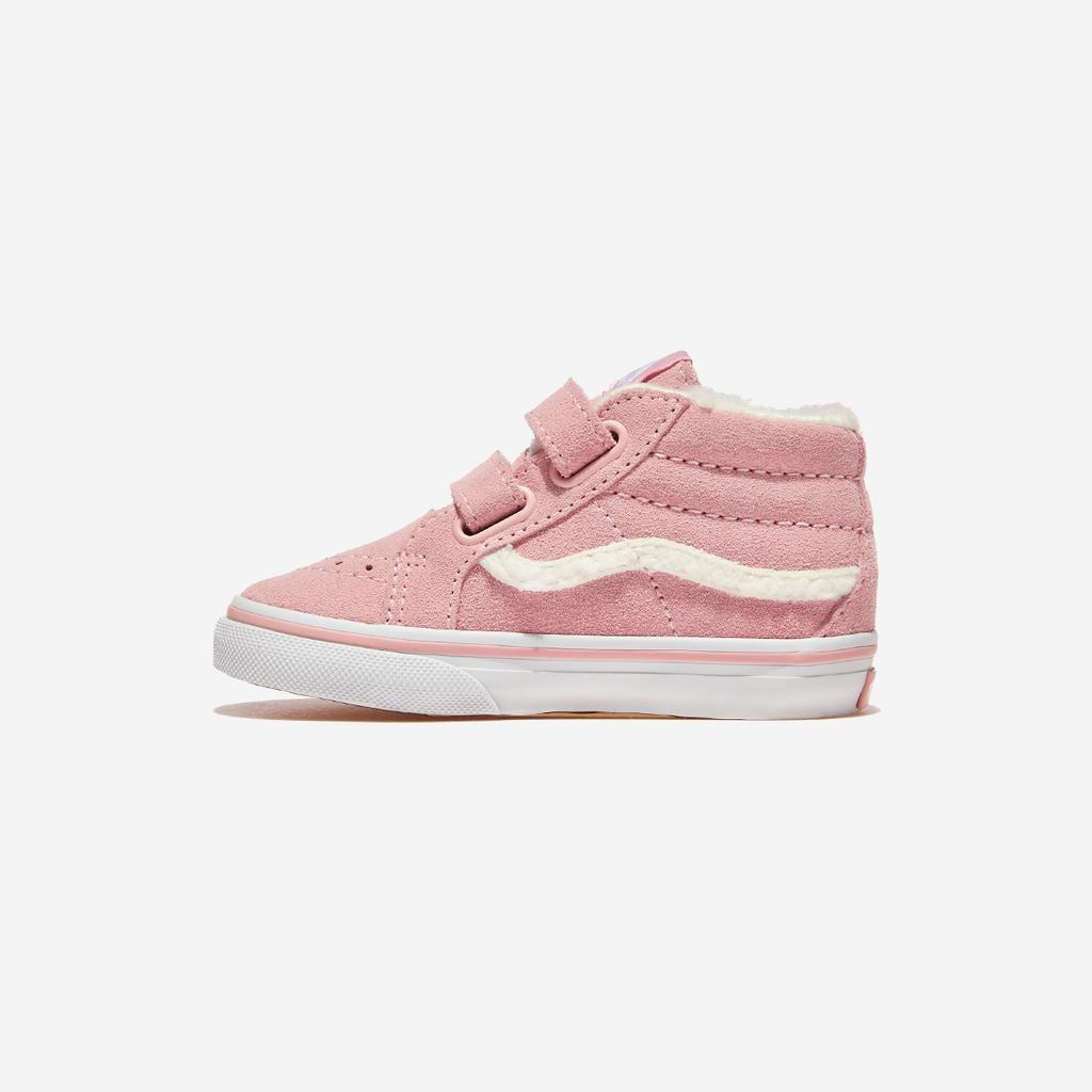 Vans Toddler Sherpa Skate Mid Reissue Velcro - Pink, VN000CQ0PNK, 1010110433, Popular Korean Shoes