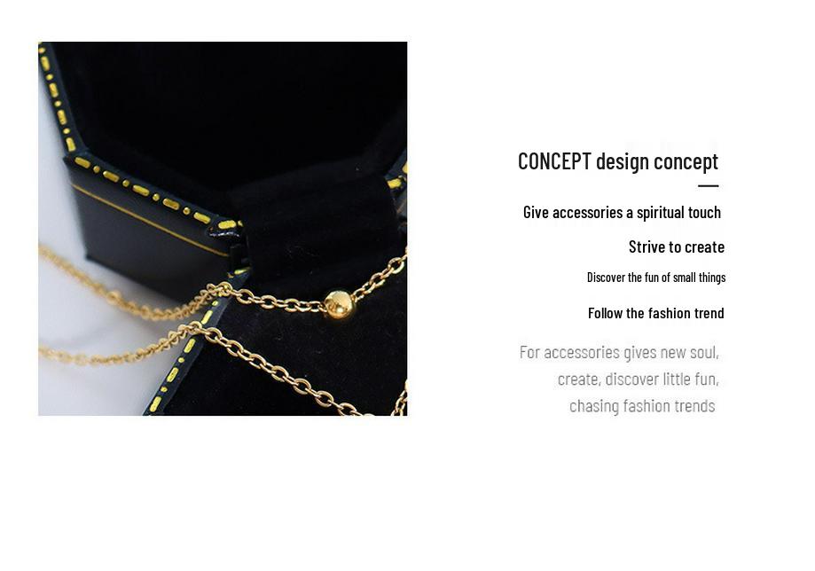 18K Gold Plated Lucky Round Pendant Double Layer Clavicle Necklace - European and American Style