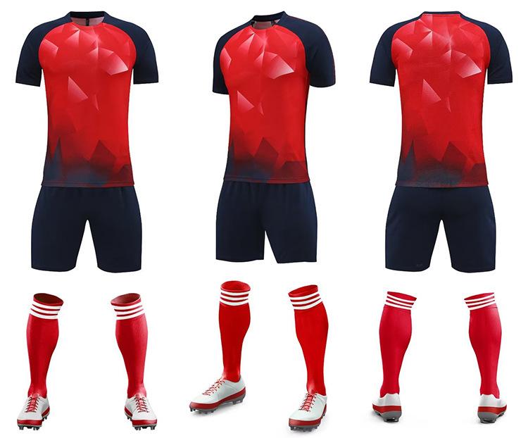 Новый Комплект Футбольной Формы Мужская Игровая Тренировочная Форма Печатная Форма Детская Взрослая Спортивная Форма Мужская 3XS красный