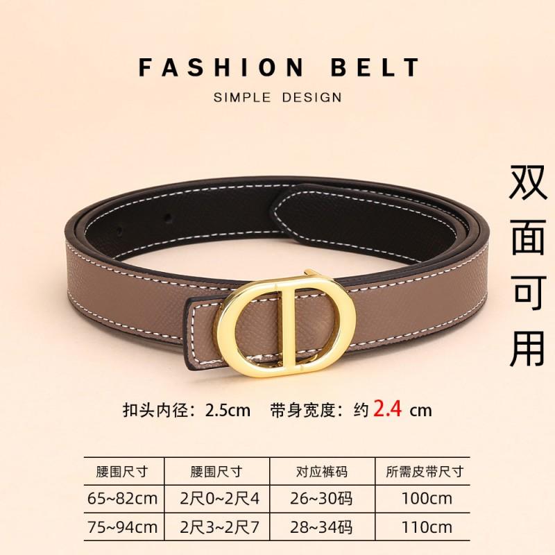 Womens Genuine Leather Belt With Geometric Buckle Stylish Casual Waistband Jeans Office Daily Wear
