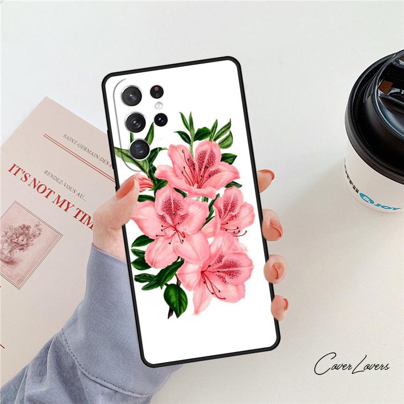 Colorful Flower Lily phone case For Samsung Galaxy S24 S25 S23 S22 Ultra Note 10 20 Plus S20 S21 FE Cover