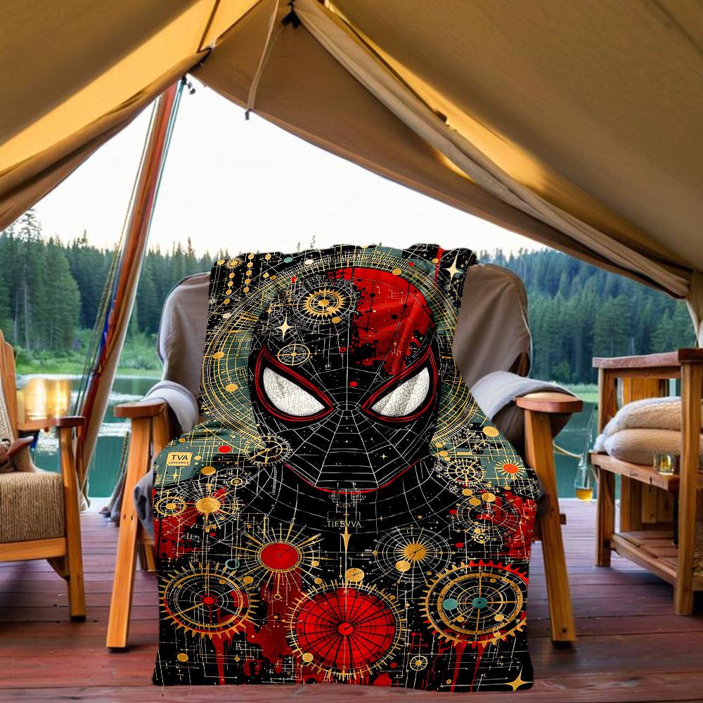 1pc Spider-Man Outdoor Blanket Lightweight Flannel, Soft & Warm, All-Season Use for Sofa, Outdoor, Camping, Living Room, Office077