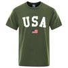 Usa Flag Street Personality Letter UnisexT-Shirts Cotton Oversized Short Sleeve Loose T-Shirt Breathable Oversized Tops