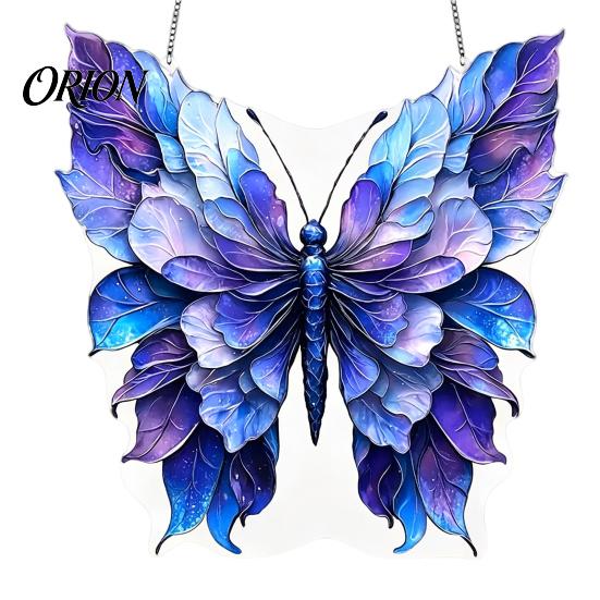 Colorful Butterfly Light Catcher Acrylic Sun Catcher, Rainbow Hanging Decoration, Durable Refracting Decor Lanyard Ornament for Living Room