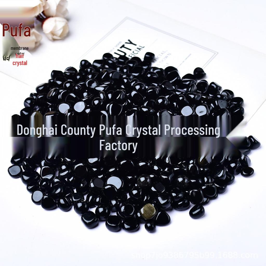 Obsidian Gemstone Chips - Round Corner Decoration for Fish Tanks, Flower Pots, and Children's Mining.
