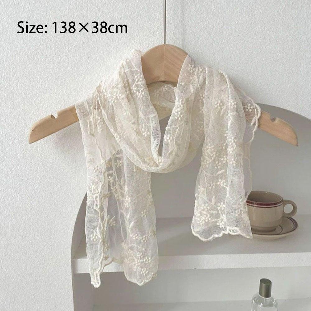 Long Sunscreen Lace Shawl Korean Version of Literary Neck Protection Scarf Women's Lace Scarf