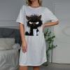 Women's Fashion  Printed Round Neck Short Sleeve Casual Dress