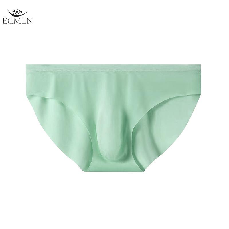 3D Men's Ice Silk Briefs Summer New Ultra-thin Transparent Seamless Sexy Quick-drying Trendy Breathable Underwear Panties