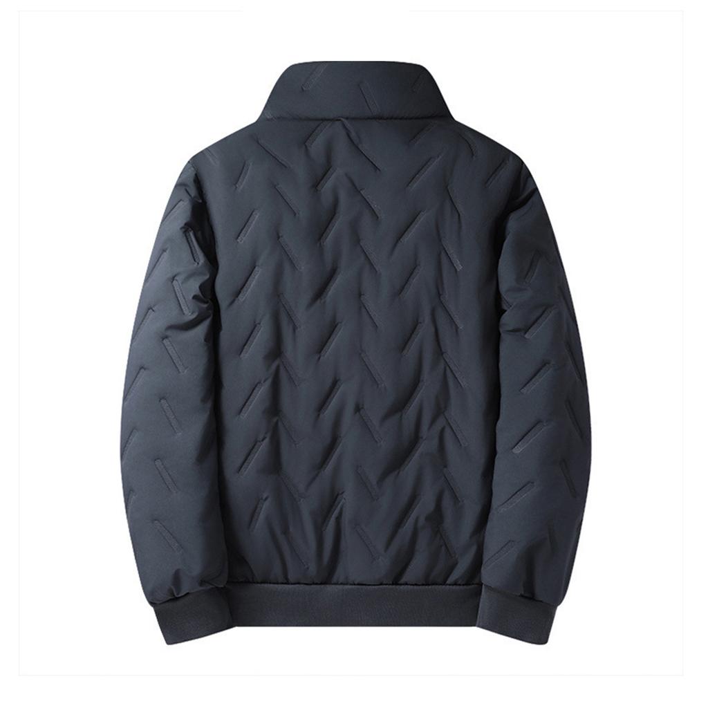 Men's Solid Color Casual Cotton Warm Long-sleeved Jacket Men's Graphene Zipper Cotton Jacket NEW SPORT Pocket Label
