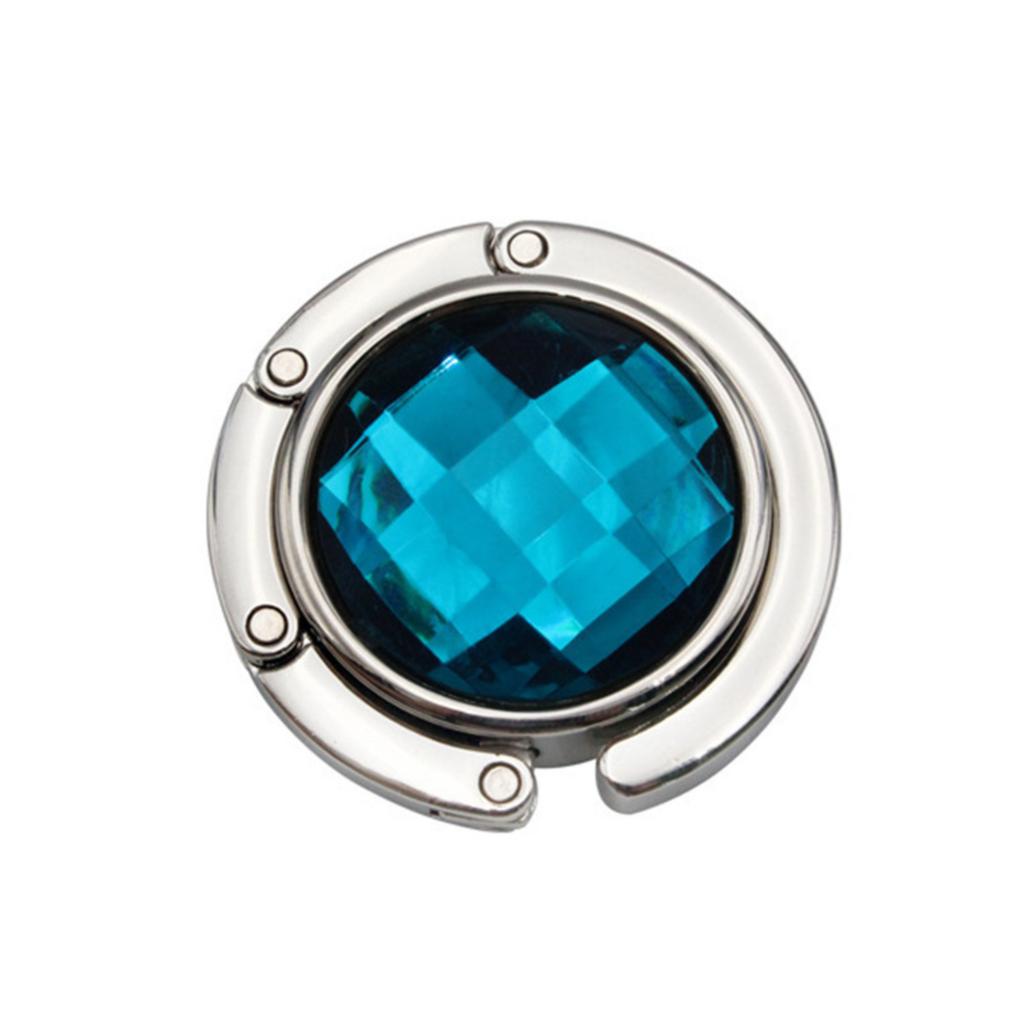 Metal Foldable Purse Hook for Desk Use Portable Bag Hanger with Crystal Design Compact and Durable Table Hook for Students and Office
