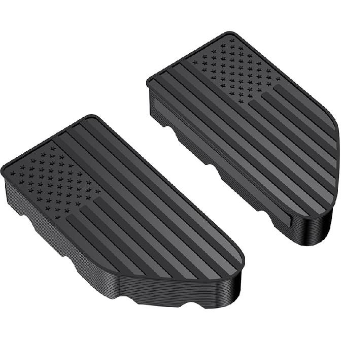 Bed Rail Stake Pocket for GMC Chevy Silverado/GMC Sierra 2500/3500HD(-2025), Chevy Silverado/GMC Sierra 1500(-2025), Truck Rear Caps Bed Rail Holes 2019-2025 Black Flag