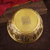 Ornament Home Decor Cloud Pattern Hundred Blessings Treasure Bowl Handcrafted Brass Carving Elegant An