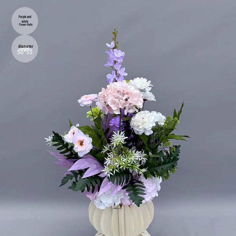 Champagne Aisle Flower Row for Chinese Wedding Stage Decor - Artificial Wedding Flowers