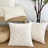 Pillowcase Floral Embroidery French Style Hidden Zipper Square Shape Living Room Bedroom