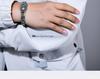 Sterling Silver Turquoise Dzi Bracelet with Six-Character Mantra