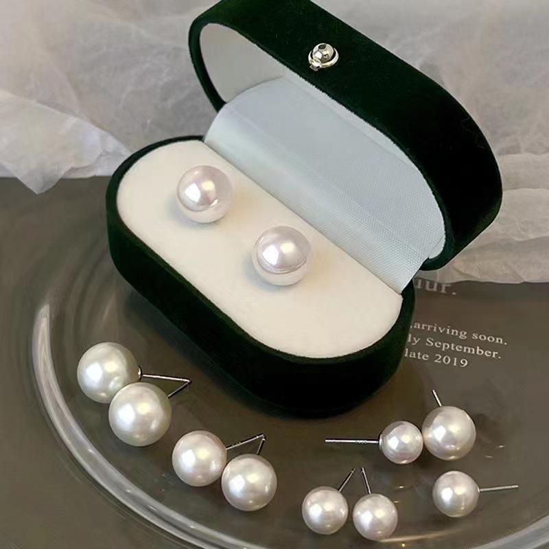 

Сережки-пусети з перлами в корейському стилі для жінок, срібна голка, розкішні кліпси для вух преміумкласу, ретро-дизайн