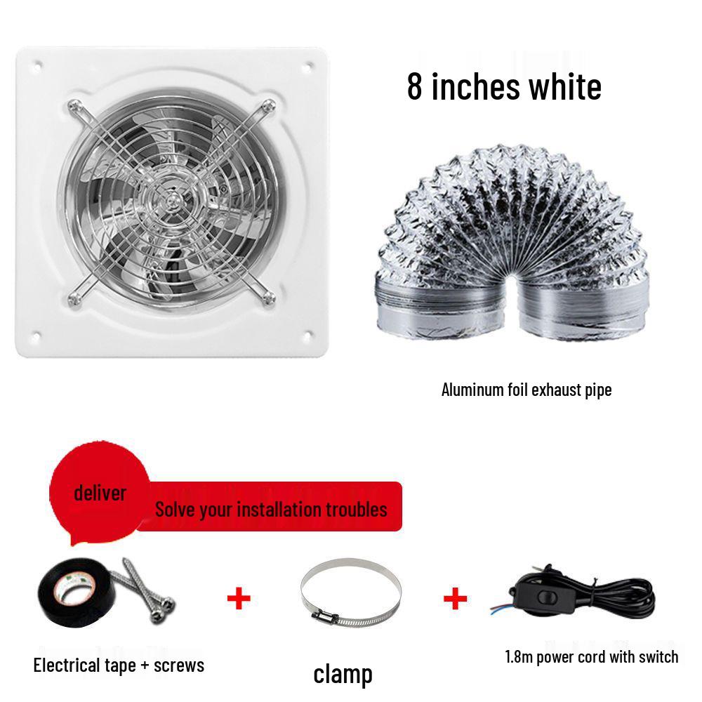 Powerful Silent Kitchen Window Exhaust Fan – Metal Square Oil & Smoke Extractor