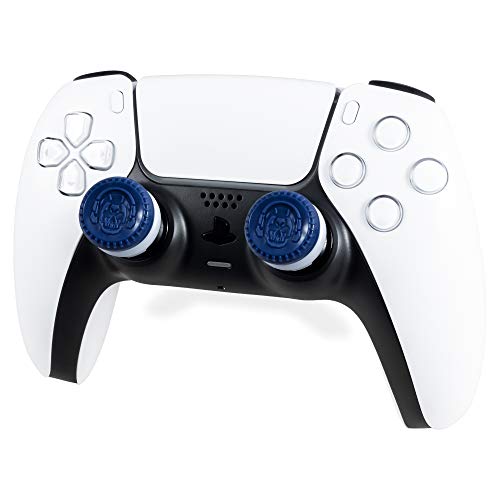 KontrolFreek Call of Duty: Warzone Performance Thumbsticks for PlayStation 4 (PS4) and PlayStation 5 (PS5) | 2 High-Rise, Hybrid| Blue/Gray