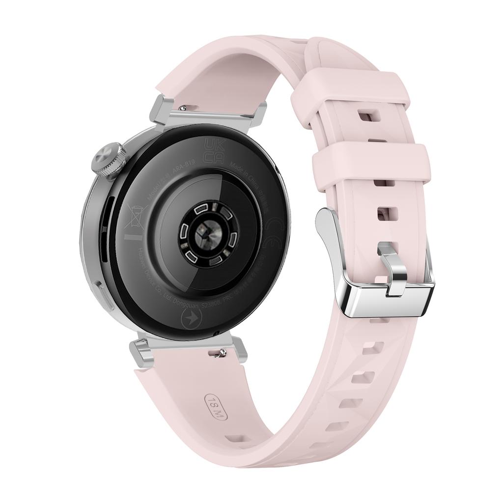 Pulseira de relógio de silicone elegante e estilosa para mulheres, 18mm, compatível com Huawei Watch GT 5/4 41mm, 5 Pro 42mm, Garmin Venu 3S