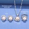 New Fashion   Accessories Pearl Earrings And Necklace Bridal Jewelry For Women Adjustable Ring Size