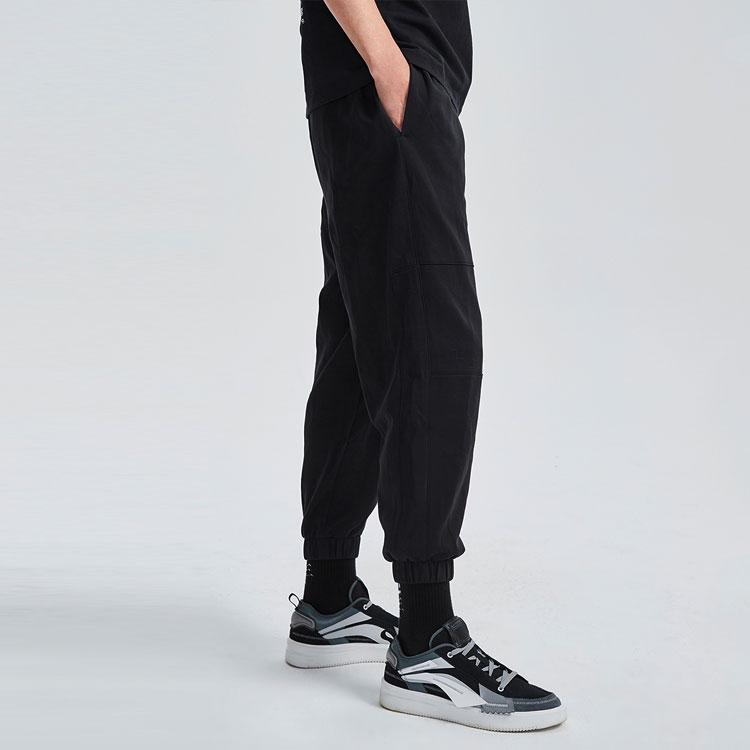 Li Ning Sports Fashion Series Solid Color Loose Fit Jogger Pants Men bottoms Black AKLR179-2