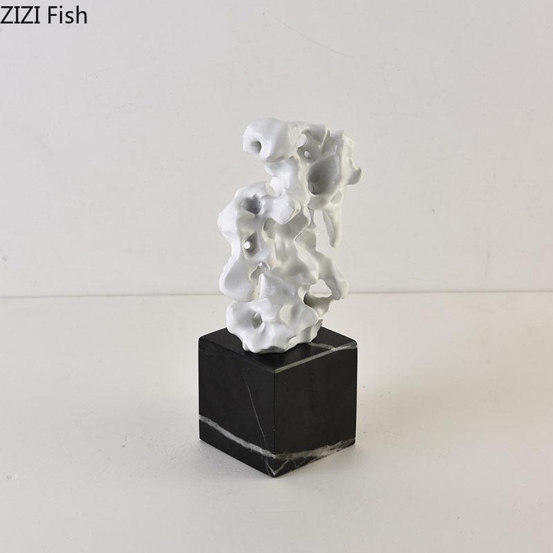 Hollow Out Coral Creative Resin Crafts Sculpture Taihu Stone Rockery Desk Ornaments Living Room Decoration Modern Home Decor