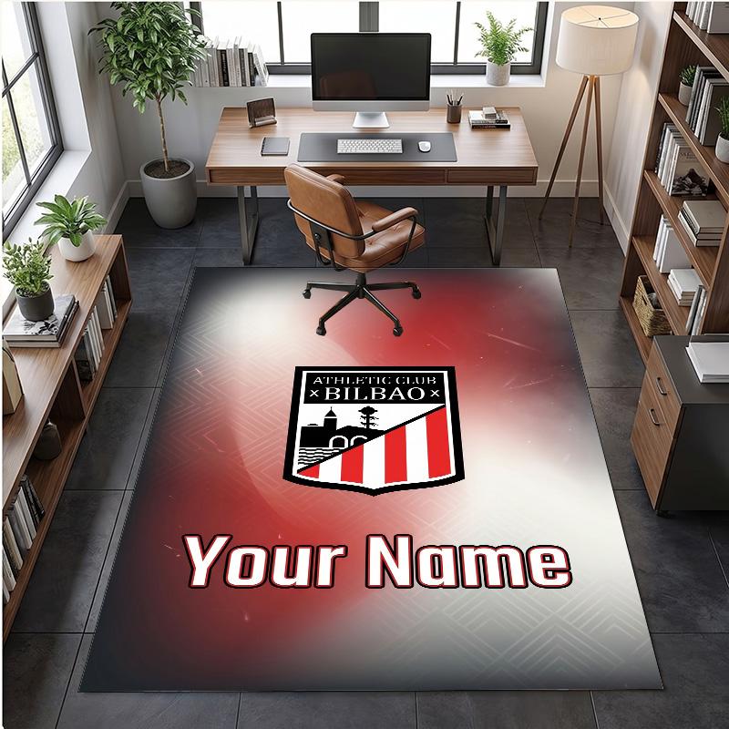 Crystal Velvet Rug Athletic Bilbao FC Print Custom Name Text Floor Mat Home Decor