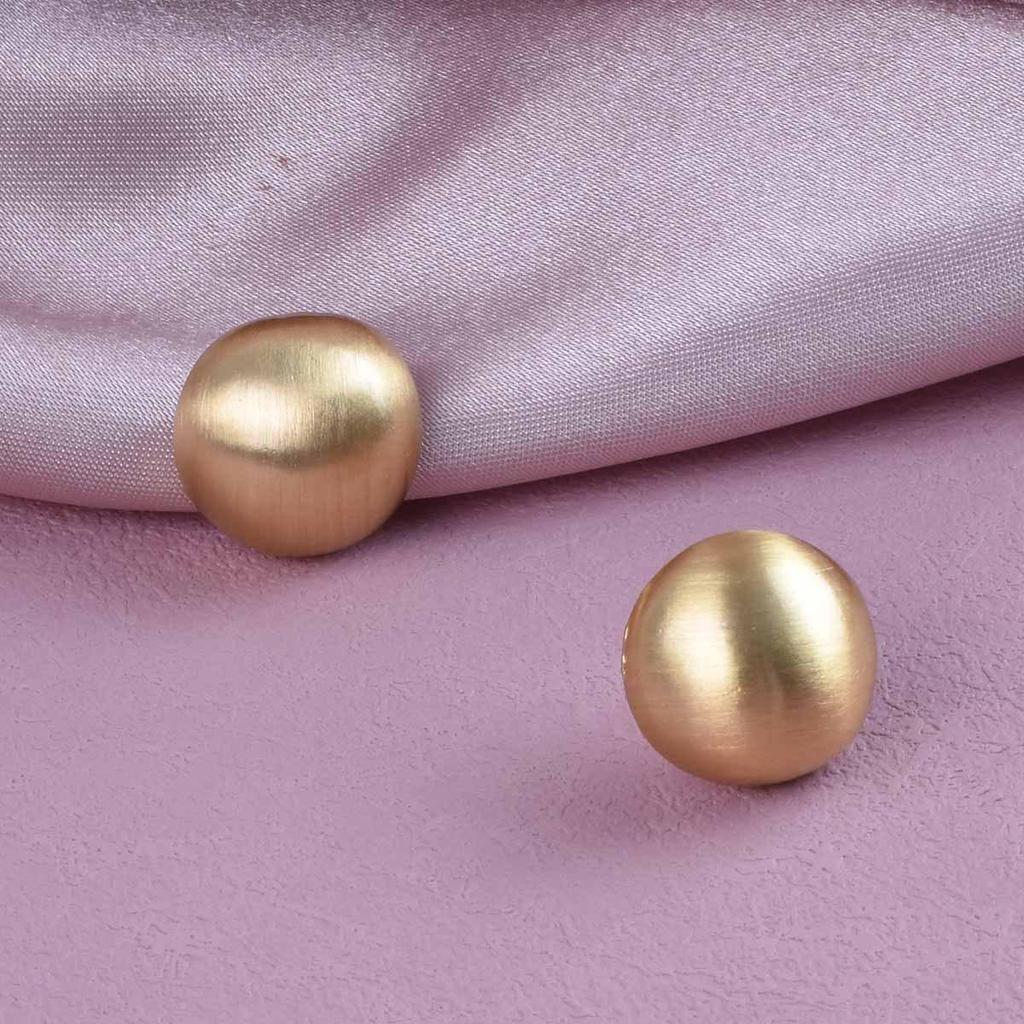 Chic Matte Metal Semicircle Earrings: European & American Fashion, Versatile & Stylish Design