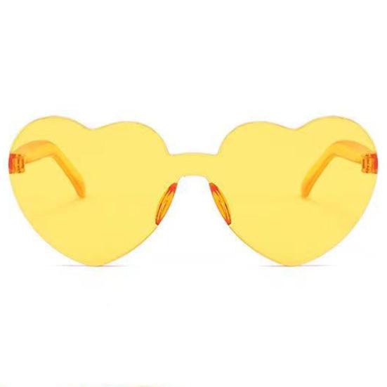 Lady Sunglasses Eye Protection Solid Color Cute Heart Shape Transparent Outdoor Sunglasses for Travel