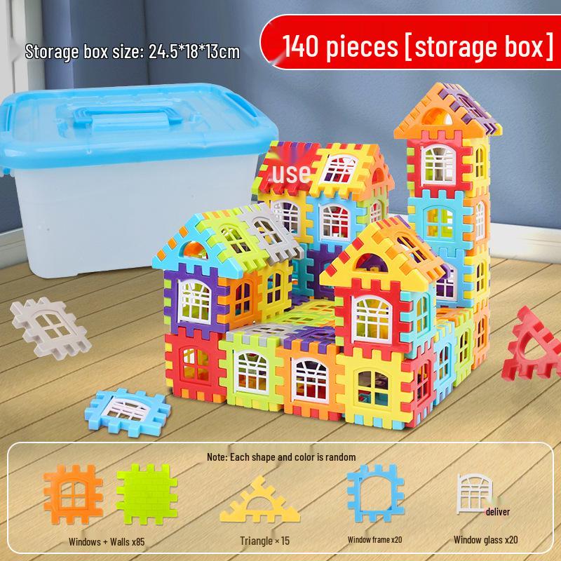 "Large Particle Building Blocks Toy for Kids 3-6: Build Wall, Window, and House Models"