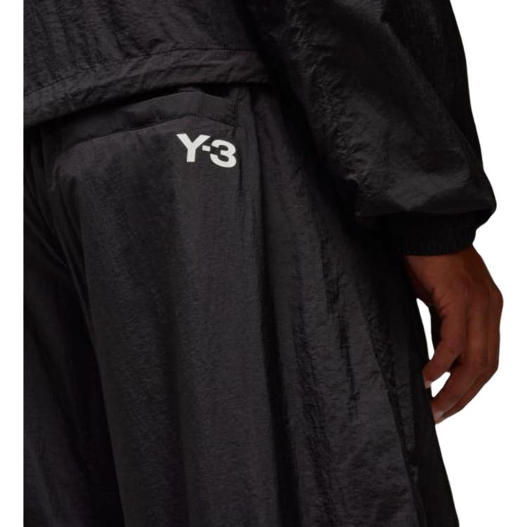 Y-3 Nylon Shell Pants Comfortable Casual Striped Knit Sports Pants Men Pants Black JD5998
