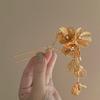 Metal flower with diamond fringed hairpin, sweet and light luxury hairpin on the back of the head, new Chinese high-end hair accessories for women