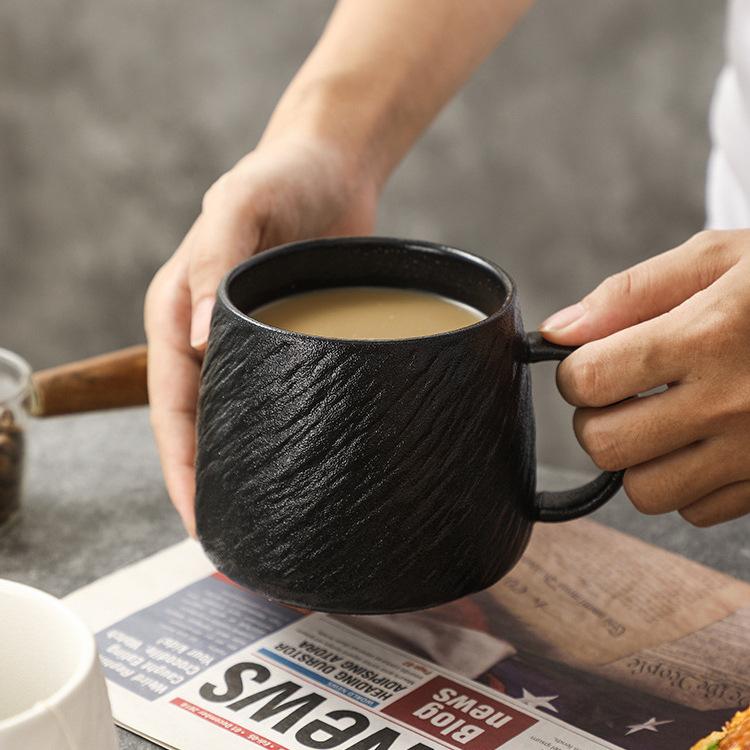Simple Ceramic Mug Matte Stone Pattern Drinking Cup Niche Neutral Tea Cup Coffee Cup Home Couple Cup