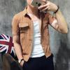 Summer Fashion Versatile Casual Slim Fit Korean Edition Polo Collar Stripe Single Breasted Panel Pocket Short Sleeve Shirt