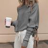 S-5XL Loose Printed Off Shoulder Women Casual Long Sleeved Plus Size T-Shirt Women Sexy One-neck Raglan Sleeve Sweater