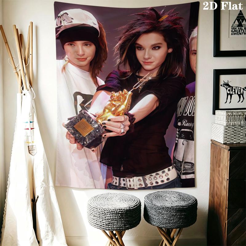 Bill Kaulitz E Tom Kaulitz Wall Tapestry Aesthetic Wall Hanging Printed Fabric Blanket Decorative Tapestries for Bedroom Living Room Home Decor