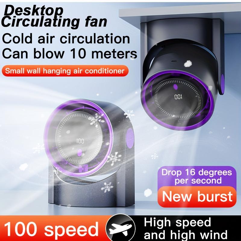 100 Speed Desktop Fan Smart Circulator USB Charging 3 Mode Timing 180°Adjustable Electric Fans Portable Ultra Quiet Wall Hanging