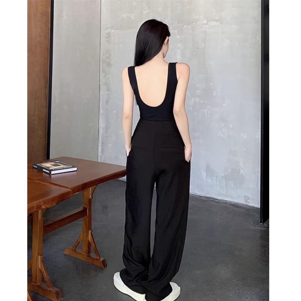 Summer sling vest with chest pad, women's outer wear, beautiful back bra with integrated backing, American halter sports top