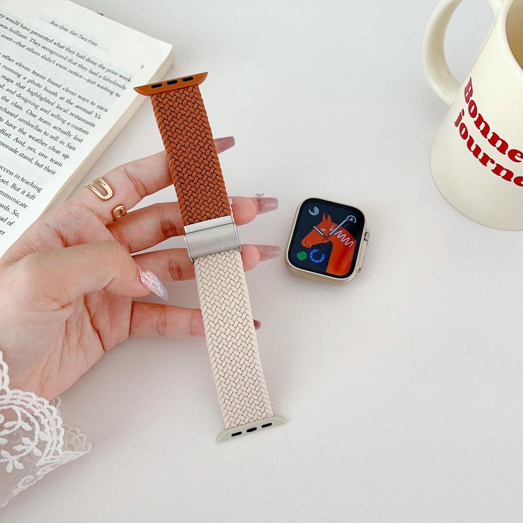 Colorful Elastic Nylon Band for Apple Watch (9, S10, SE, 8, 7, 6, 5)