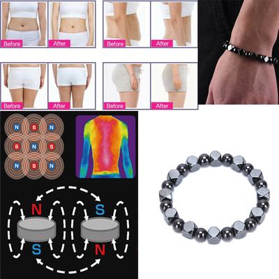 Magnetický Hematit Čierne Korálky Elastický Náramok Starostlivosť o Zdravie Pánske Náramky Šperky