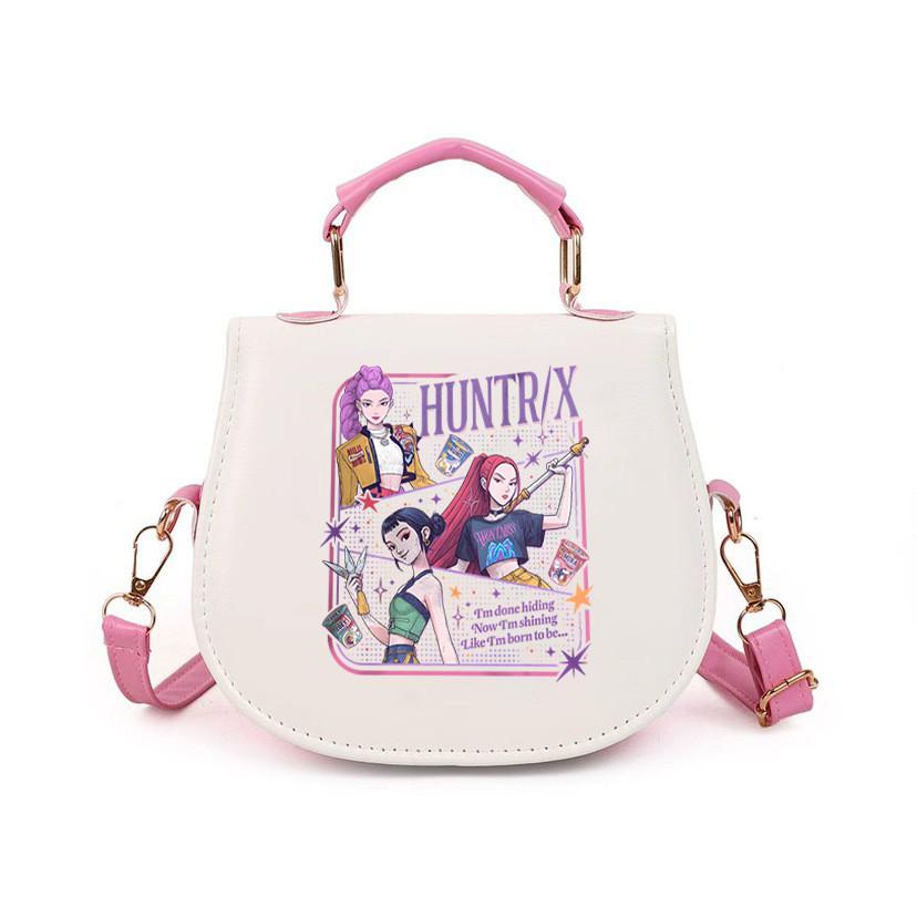 Kids Girls Kpop Rumi Zoey Mira Printed Student Lightweight Crossbody Bag Casual PU Shoulder Bags