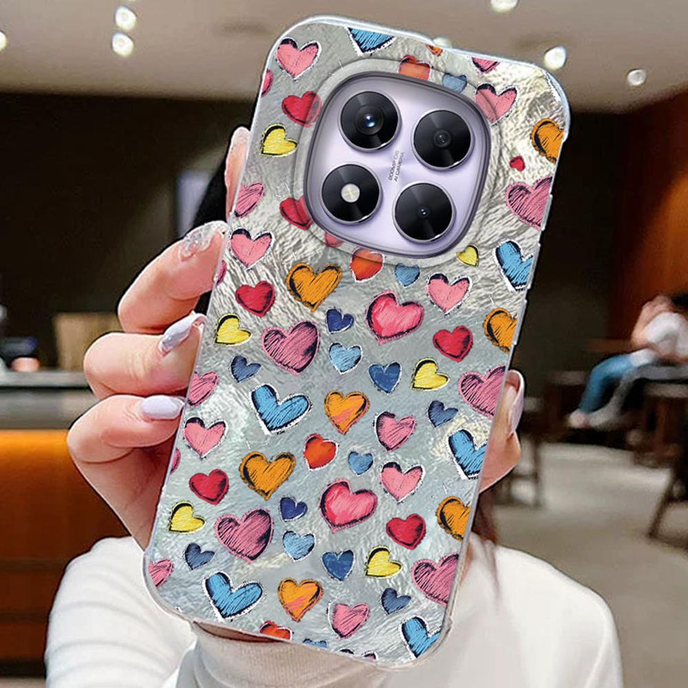 Kolorowy Gradient Biały Motyl Leopard Love Print Etui na Telefon Xiaomi Redmi Note 14 Pro 5G Pokrowiec Miękki Silikonowy Bumper Twardy PC Tylny Pokrowiec