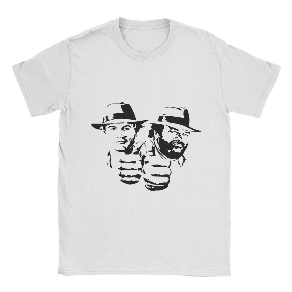 Bud Spencer And Terrence Hill T Shirts Unisex Pure Cotton Fun Tshirt Round Collar Tees Short Sleeve Clothes Gift Idea