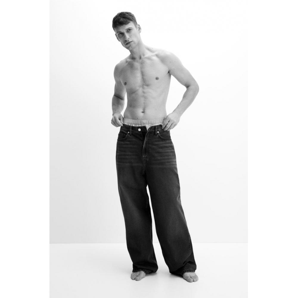 H M Cotton Drawstring 5 Pack Set Blue cHeck