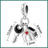 S925 Silber Schlüssel und Haus Anhänger Perlenarmband Halskette DIY Bastelzubehör Zuhause Thema Charme Schmuckset