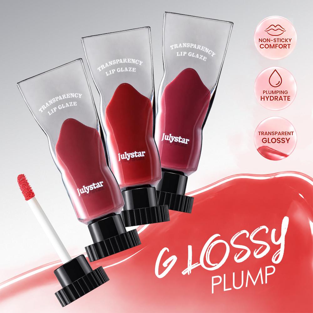 Transparency Lip Glaze, High Shine Mirror Lip Gloss, Highly Pigmented Moisturizing Tinted Lip Glow Oil, Long Lasting Waterproof Liquid Lipstick