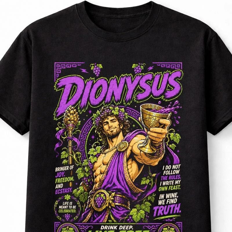 Dionysus Greek God of Wine Mythology Festival Unisex TShirt S