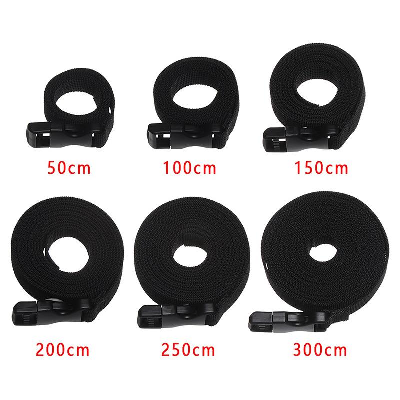 1PC Travel Tied Black Durable Nylon Cargo Tie Down Luggage Lash Belt Strap With Cam Buckle Travel Kits Outdoor Camping Tool